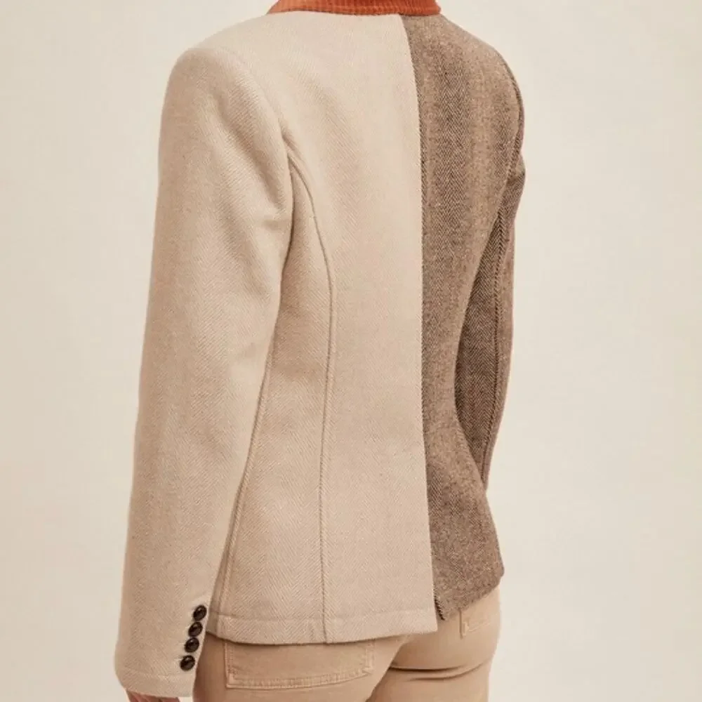NWT Hem & Thread Colorblock Blazer, Womens Size Large - Picture 2 of 3